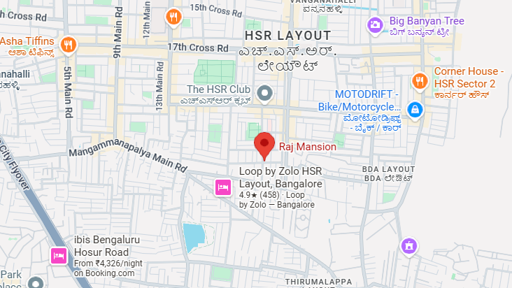 ProWater office location — Raj Mansion, HSR Layout, Bengaluru